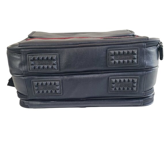 Targus Black Leather Laptop Bag With Shoulder Strap & Multiple Compartments - Picture 14 of 16